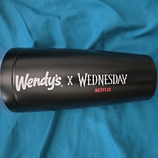 Wendy’s x Netflix Wednesday Limited Edition Black Tumbler NEW Jenna Ortega Rare picture