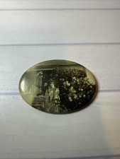Antique - Portrait of Unidentified Woman - Oval Pocket Mirror picture