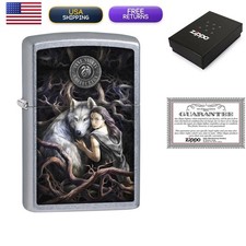 Zippo Lighter Anne Stokes Soul Bond Woman with Wolf Street Chrome 79266 picture