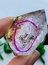 Super Seven Enhydro Quartz Crystal Big Moving Water Drop Healing Specimens 39G picture