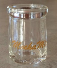 Vintage/vtg Mocha Mix Individual Clear Glass Creamer Restaurant Advertisement picture