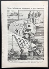 Simon Lake 1933 Explorer pictorial “Baby Submarine on Wheels to Seek Treasure” picture