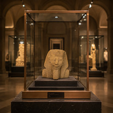 Classical Egyptian Sphinx Guardian Sculpture Royal Protector, Rare picture