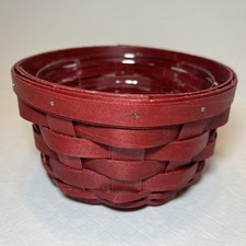 Longaberger 2012 Small Red Round  Basket With Protector  picture