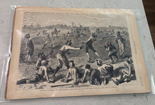July 27, 1878 Harpers Weekly Baseball in Blackville White Stockings v Black Legs picture