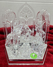 NWT Walgreens Lighted Musical-2 Songs Nativity Scene Crystal Acrylic Rite Aid picture