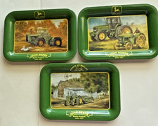 3 Vintage John Deere Metal Trays Tractor Farm Advertising 2000 Collectible picture