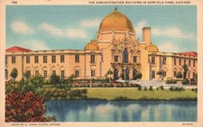Postcard IL Chicago Garfield Park Administration Building Linen Vintage PC M635 picture