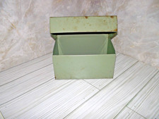 Vintage Green Metal Recipe Box Grandmas With Lots Of Rustic Patina picture