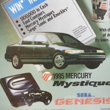 1995 McDonald's Restaurant Monopoly Game Mercury Mystique Ford Contour Sega picture