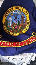 Vintage Annin Defiance Idaho State Flag Cotton Bunting 5 FT x 35” picture