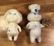 Vtg 1971 Rubber Pillsbury Doughboy and 1972 Poppie Dough Girl Dolls Figures  picture