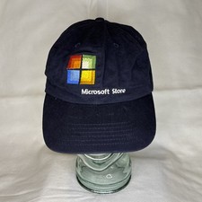 Vintage Microsoft Store Employee Hat with large full color logo picture