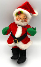 Vintage Annalee Mobilite Doll Christmas Santa With Pipe Doll '88 7