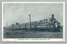 Cotton Compress Train BLYTHEVILLE Arkansas—Rare Antique Railroad Shipping 1910s picture