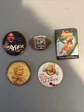 Lot Of Vintage Buttons/Pins WWF, PlayStation, Walt Disney, Liberty picture