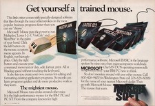 Microsoft Mouse Vintage 1984 2 Pg Print Ad IBM PC Software Multiplan Lotus 123 picture