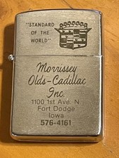 Vintage UNFIRED Morrissey Oldsmobile Cadillac Dealership Advertising Lighter 🔥 picture