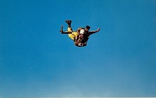 Sport Patachutists Above Orange Massachusetts Vintage Postcard Skydiving picture