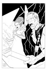 Frankenstein Bride Rock Universal Monsters Original Art Comic Artist Scott Fry picture