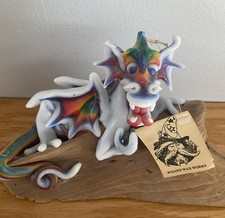 Vintage Wizard Wax Works Dragon Sculpture Candle On Driftwood By Dan Hirssig W/T picture