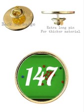 Snooker 147 Break 26mm Metal Lapel Domed Pin Badge picture