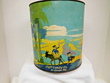 Antique 1900s Chase Candy Co St Joseph MO Tin Litho Candy Container & Candy Cops picture