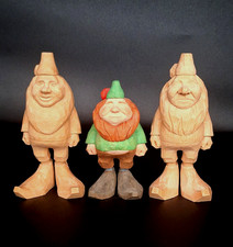 Vintage Svend Elmstedt Wood Carvings Lot 3 Gnomes Unsigned Studio Study Folk Art picture