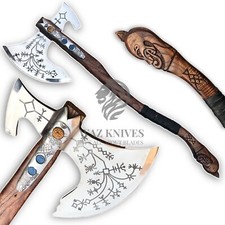 God of War Kratos Axe Carbon Steel Leviathan Real Useable Frost Axe Leather picture