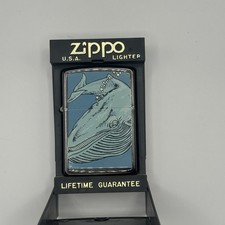 Rare Vintage Zippo Barrett Smythe Humpback Whale – HP Chrome – VIII (1992) MINT picture