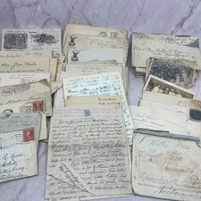1870-1920s Genealogy Lot Willis R. Russ, Gladys Russ Boston Family Letters TK3 picture