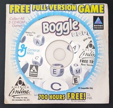New BOGGLE General Mills PC Game America Online, AOL Collectible Disc/CD picture