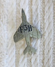 RARE Vintage McDonnell F3H Demon Jet Fighter Aircraft Pin Screw Back Hat Badge picture