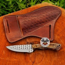 HANDFORGED CUSTOM HUNTING, SKINNING COWBOY KNIFE WITH BONE HANDLE & SHEATH picture