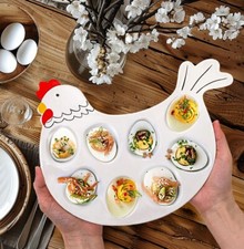 Hen Egg Serving Plate Easter Platter Egg Deviled Egg Dish Porcelain Easter Dish picture
