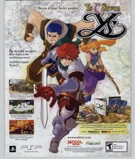 Ys Seven PlayStation PSP RPG Video Game Art 2010 Vintage Print Ad Poster picture