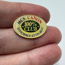 Vintage MCS Canon 100% Club Lapel Pin Gold Green Oval Efficiency Award Sales picture