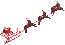 Santa on Sleigh with Reindeer Christmas Cake Decoration Topper picture