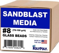 Sandblasting Media Glass Beads #8 Medium 70-80 Grit (10 LBS) for Sandblaster Abr picture