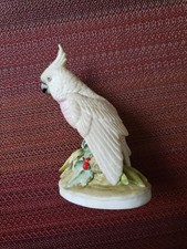 Vintage Lefton Hand Painted White Parrot Figurine KW141 B picture