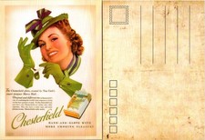 Chesterfield Advertising Postcard Mid Century Gloves Cigarettes Unposted picture