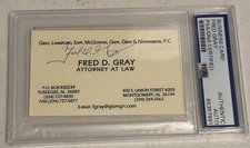 Fred Gray Attorney At Law PSA DNA Signed Business Card picture