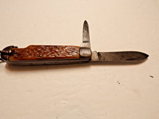1930's-40's Camillus Cutlery Co Camillus NY USA 4 Line Stamp Bone Pocket Knife picture