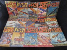 FLYING ACES (BIG LOT OF 16) Pulp Magazines 1936 Sci-Fi Aviation Model Airplanes picture