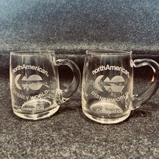 Very Rare 1986 North American Disney World Convention Glass Coffee Mugs picture