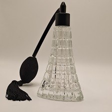 Clear Glass Decorative Perfume Atomizer Bottle with Black Bulb, Elegant Design picture