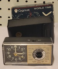 Vtg 1970's Cygnus Mini Portable World Time Alarm Clock with Case NIB Works picture