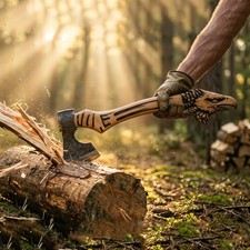 Custom Handmade Carbon Steel Viking Style Eagle Handle Sculpture Axe picture