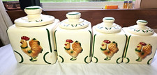 3D Sierra Vista Rooster Canister Set of 4, Vintage RARE COMPLETE, Hand painted. picture