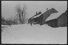 Photo:Woodstock Vermont Snow Storm Farmhouse 1930s Winter FSA Photograph picture